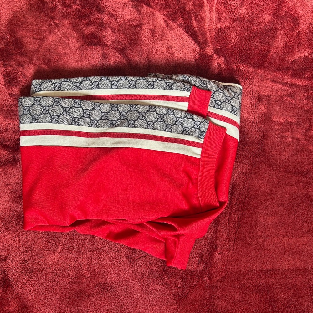 Red and Gray Gucci pants